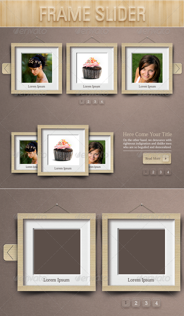 Realistic Frame Sliders, Web Elements | GraphicRiver