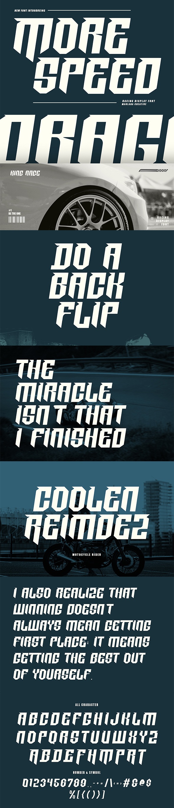 More Speed Racing Display Font, Fonts | GraphicRiver