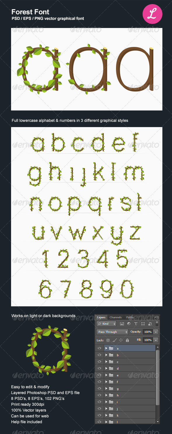 Forest Font, Vectors | GraphicRiver
