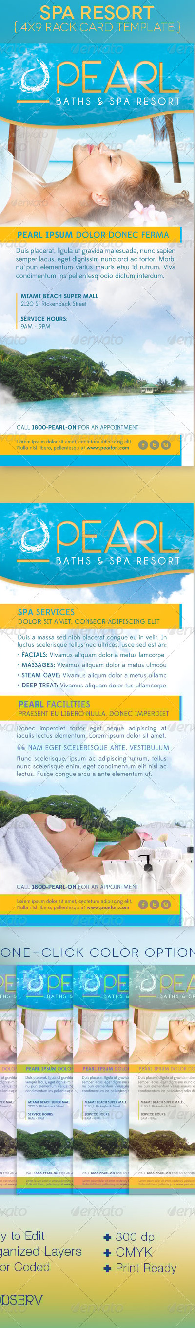 Spa Resort Rack Card Template, Print Templates | GraphicRiver