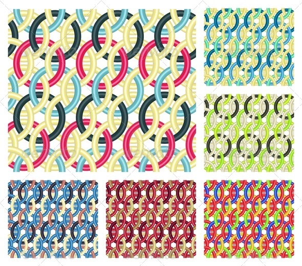 Entwined Rings. Seamless Patterns., Vectors | GraphicRiver