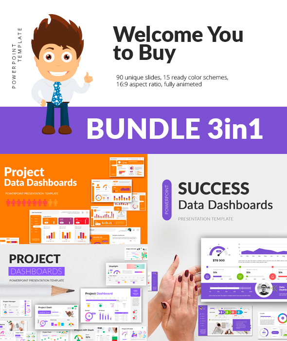 BUNDLE Project Dashboards PowerPoint Presentation Template ...