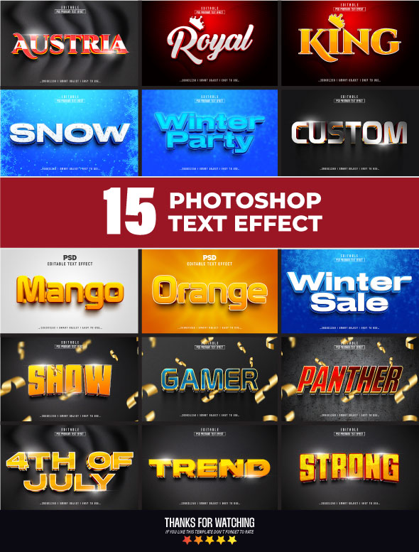 Photoshop Editable 3d Text Effect Style Pack, Add-ons | GraphicRiver