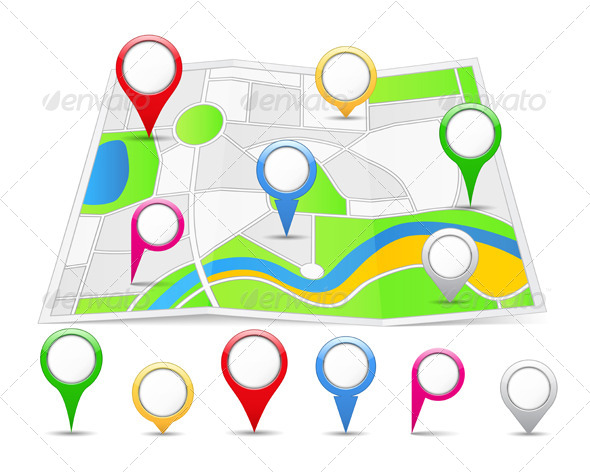 Map Pins, Vectors | GraphicRiver