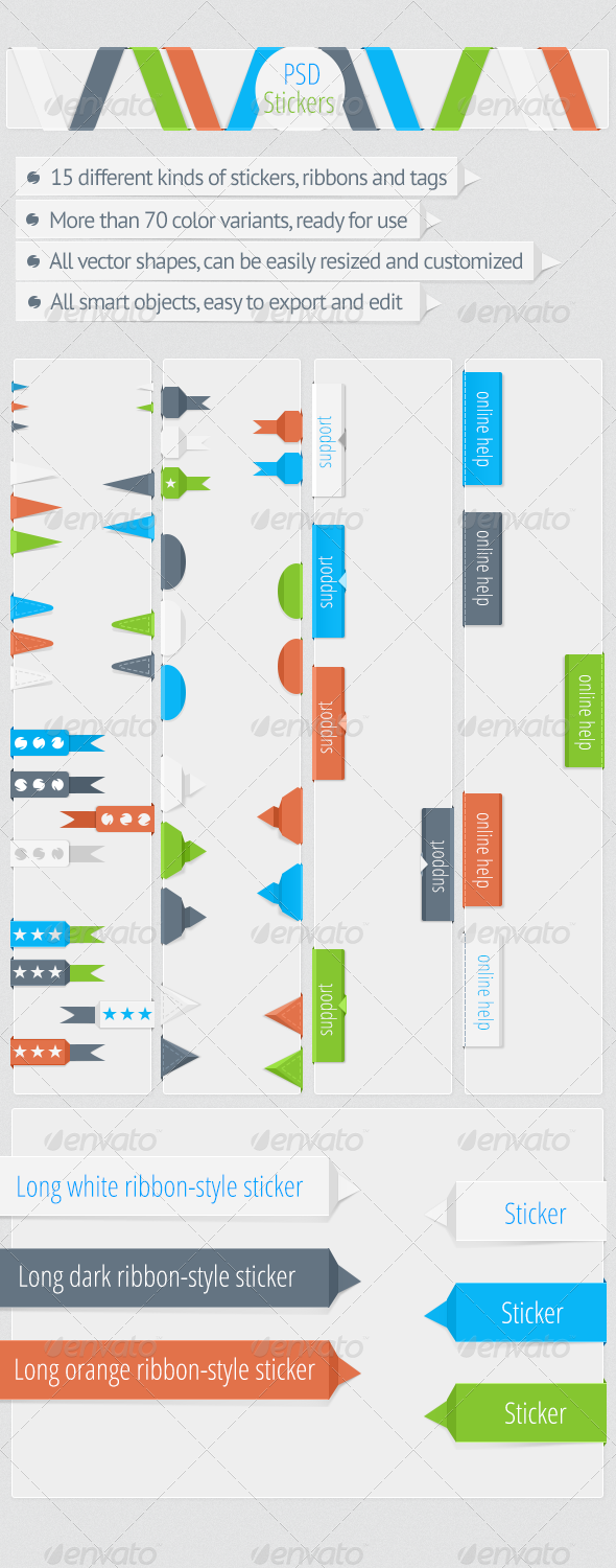 Modern Web Stickers, Ribbons and Tags, Web Elements | GraphicRiver