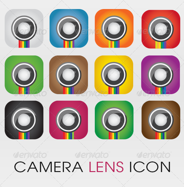Camera Lens Vector Icon, Vectors | GraphicRiver