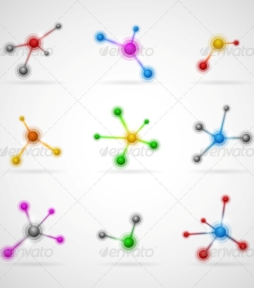 Set of Molecules, Vectors | GraphicRiver
