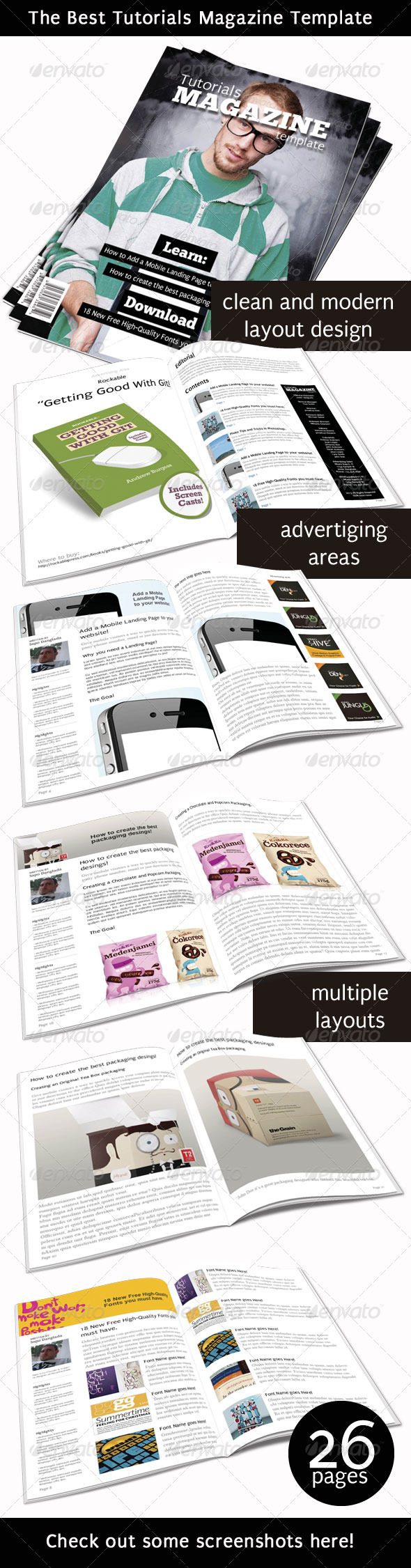 Tutorials Magazine Indesign Template, Print Templates | GraphicRiver