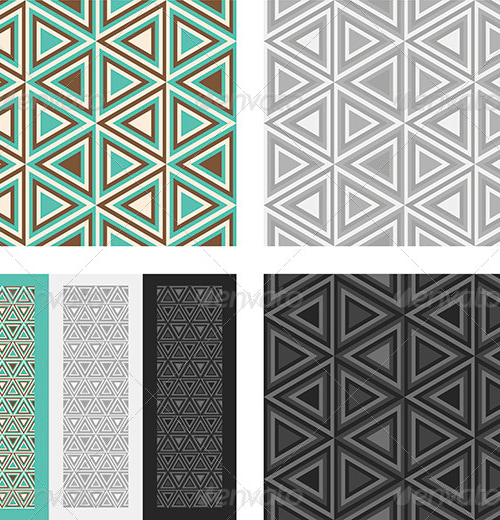 Fashion Pattern with Triangles, Vectors | GraphicRiver