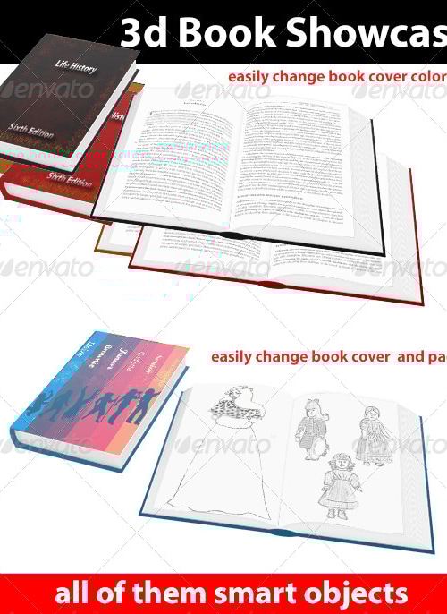 3d Book Showcase, Graphics | GraphicRiver