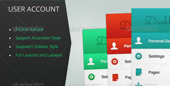 User Account Menus, Web Elements | GraphicRiver