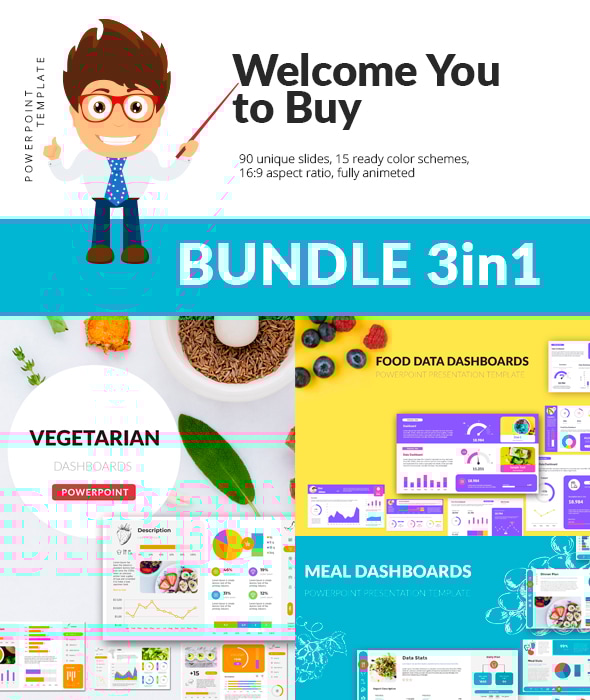 BUNDLE Food Data Dashboards PowerPoint Presentation Template ...