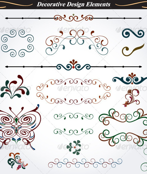 Collection of Decorative Design Elements 3, Vectors | GraphicRiver