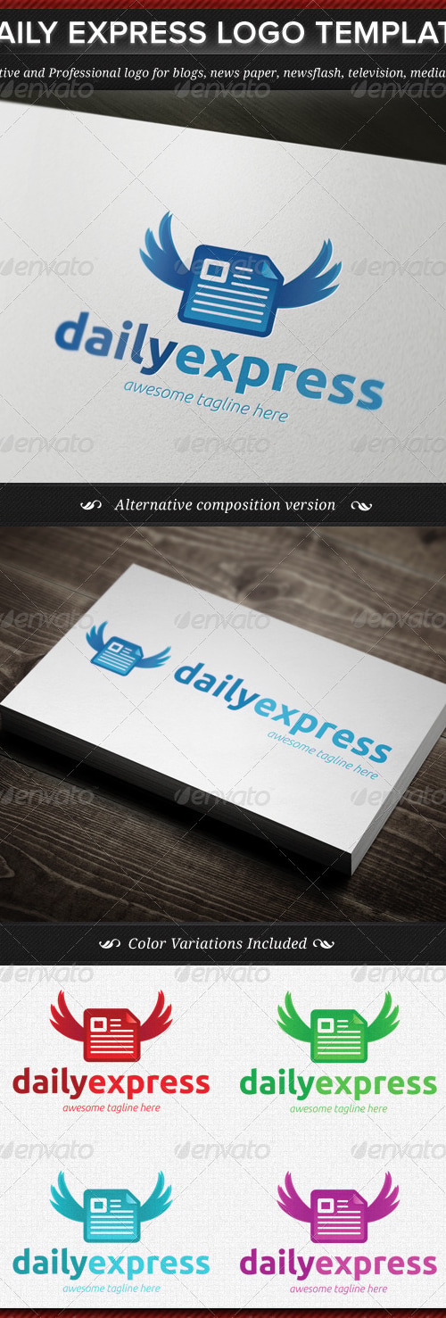 Daily Express News Logo Template, Logo Templates | GraphicRiver
