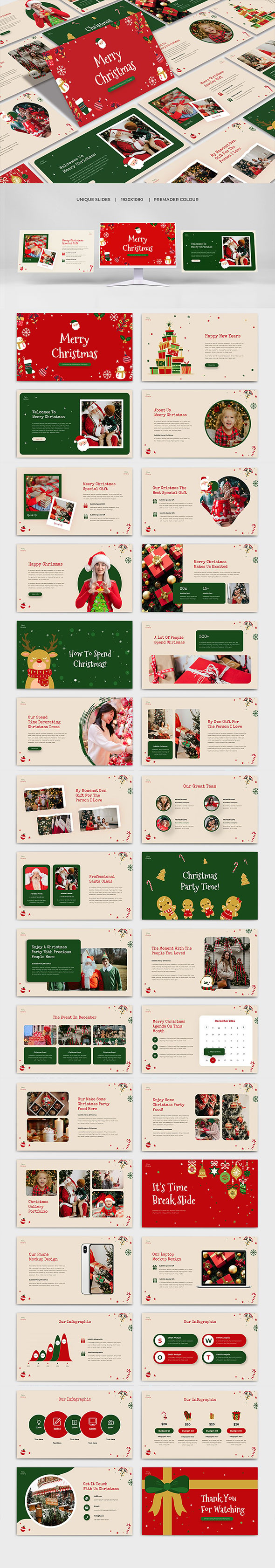Merry Christmas Day Keynote Template, Presentation Templates GraphicRiver