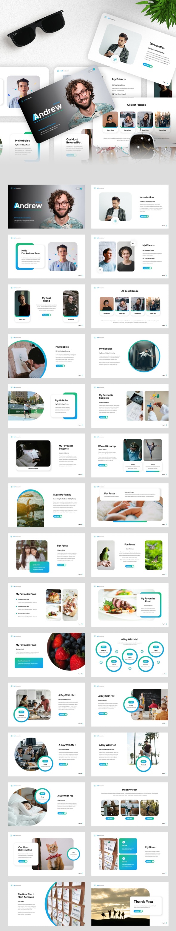 Self Introduction Portfolio Keynote Template, Presentation Templates