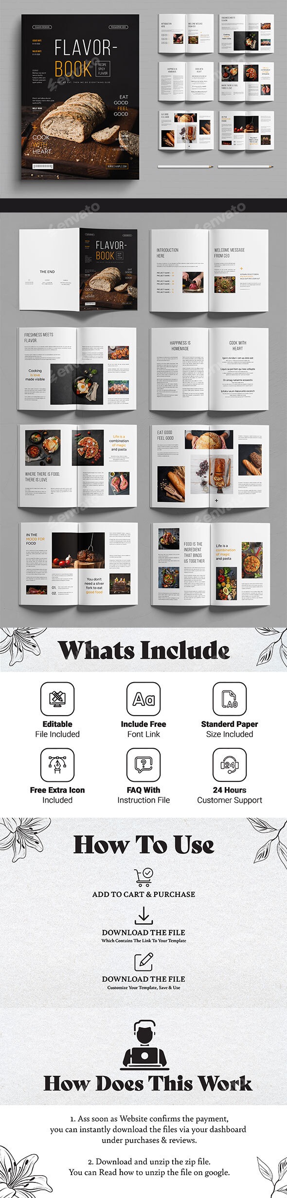 Food Magazine Layout, Print Templates | GraphicRiver