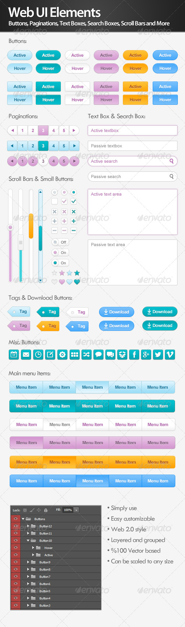 Web UI Elements, Web Elements | GraphicRiver