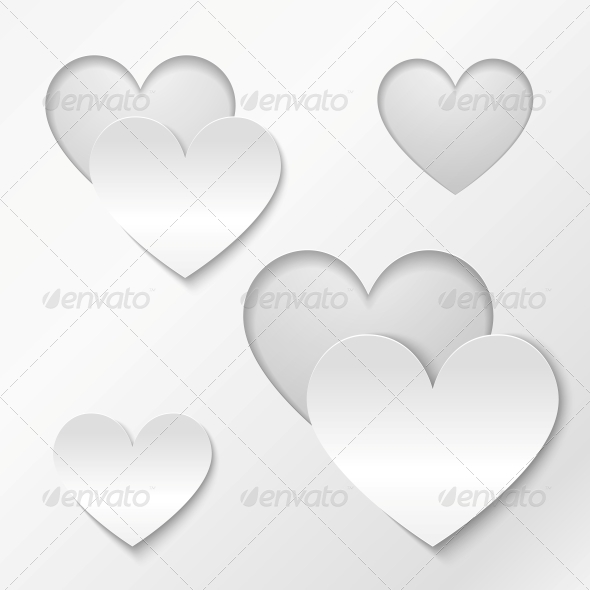 Cut Out Paper Hearts Valentines Day Card Vectors GraphicRiver Cut out paper hearts valentines day card vectors graphicriver