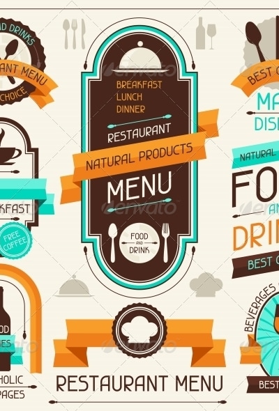Restaurant Menu, Banners and Ribbons, Vectors | GraphicRiver