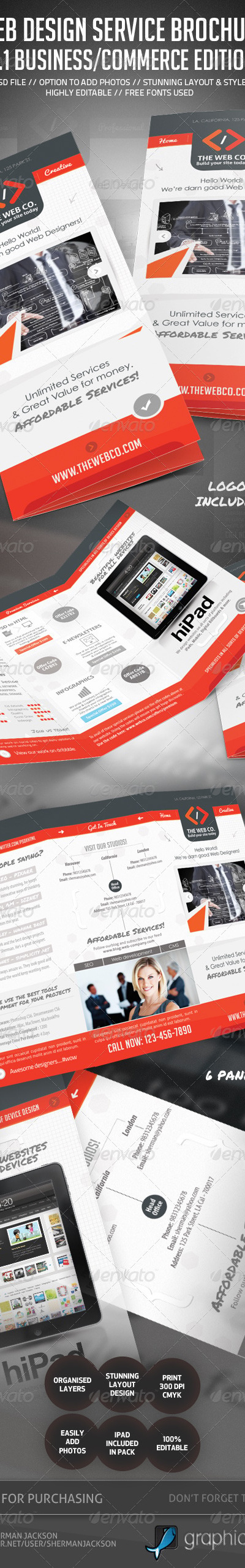 Web Service & Business Brochure V.1 , Print Templates | GraphicRiver