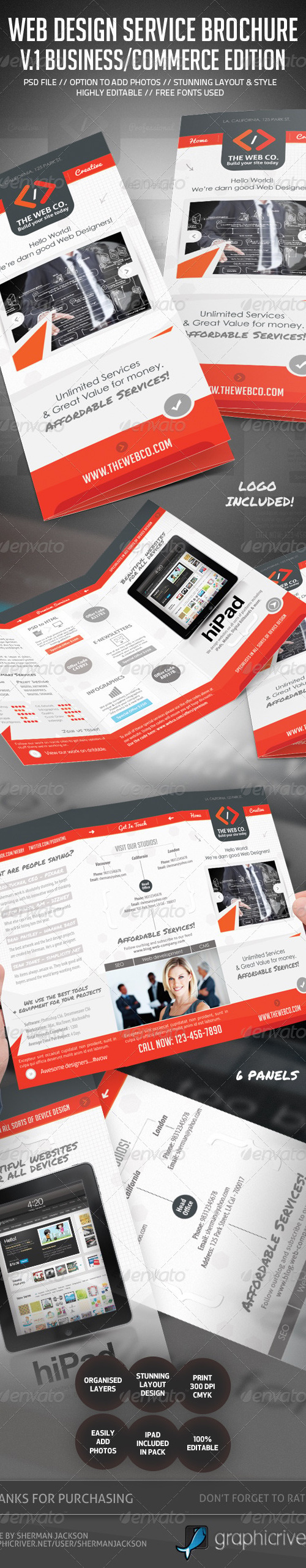 Web Service & Business Brochure V.1 , Print Templates | GraphicRiver