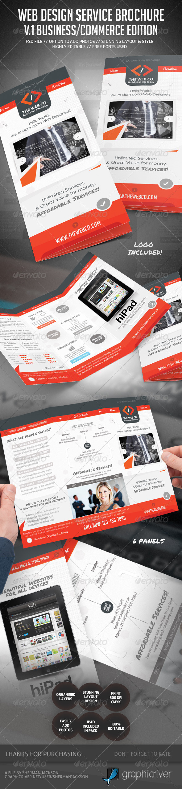 Web Service & Business Brochure V.1 , Print Templates | GraphicRiver