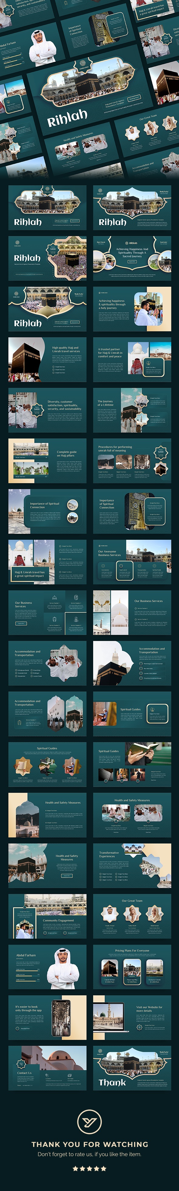 Rihlah - Hajj and Umroh Agency PowerPoint Template, Presentation Templates