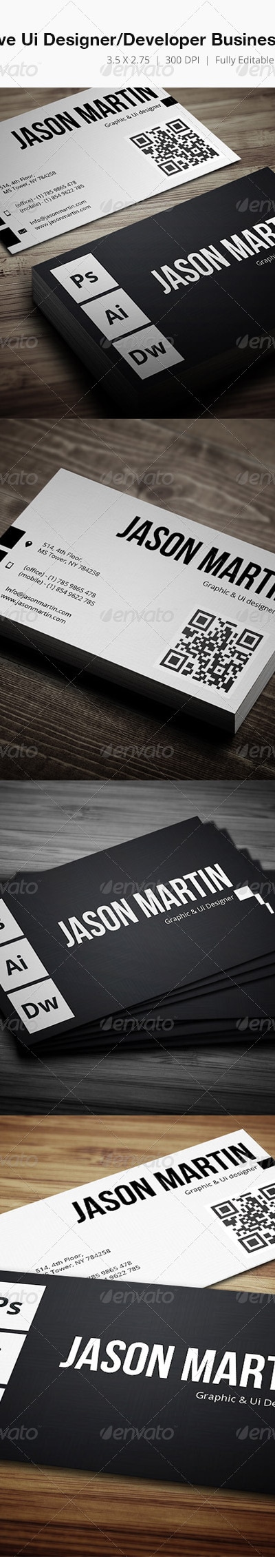 Creative Ui Designer Developer Business Card - 11, Print Templates