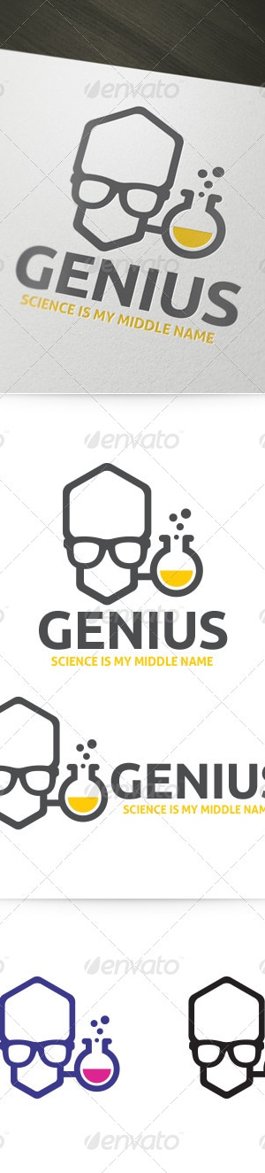 Genius - Lab Geek Logo Template, Logo Templates | GraphicRiver