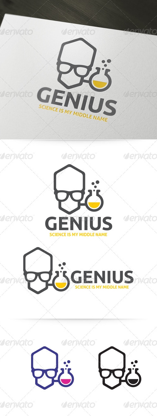 Genius - Lab Geek Logo Template, Logo Templates | GraphicRiver