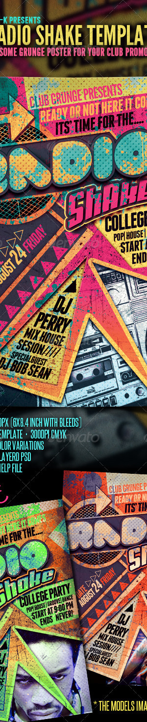 Radio Shake Flyer Template, Print Templates | GraphicRiver