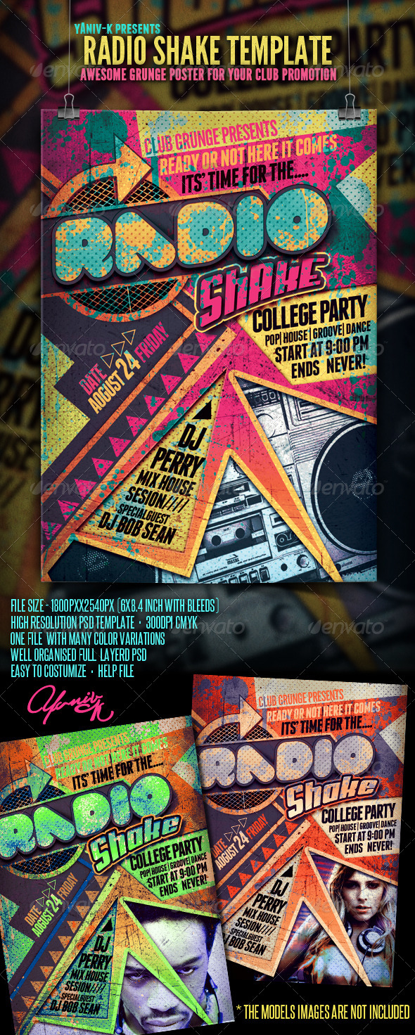 Radio Shake Flyer Template, Print Templates | GraphicRiver