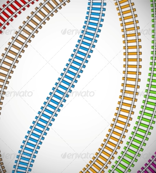 Background with Colorful Rails, Vectors | GraphicRiver