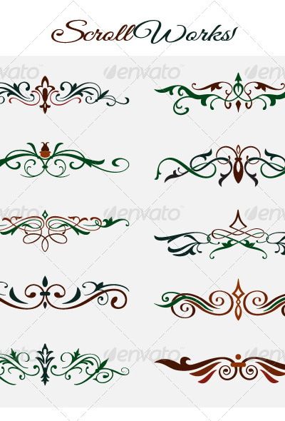 Scroll Works Design Elements, Vectors | GraphicRiver