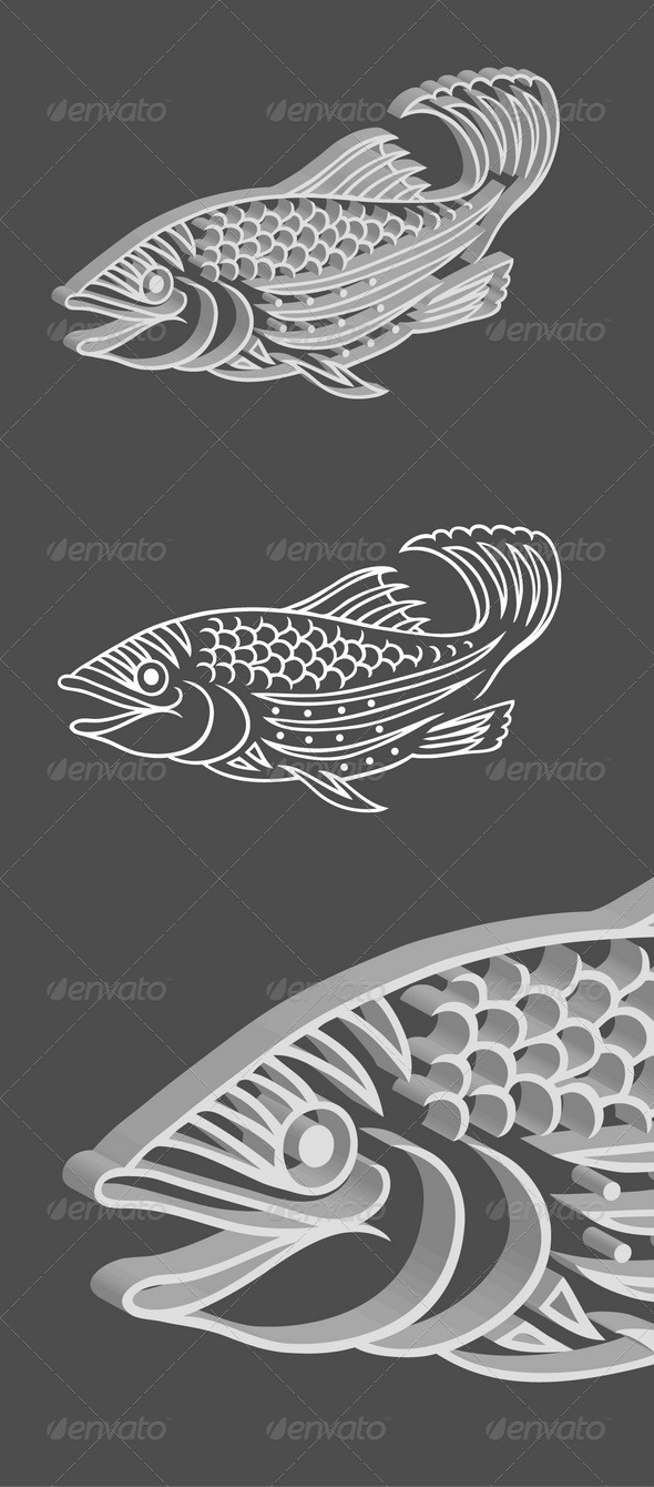 3D Relief Fish Vector, Vectors | GraphicRiver
