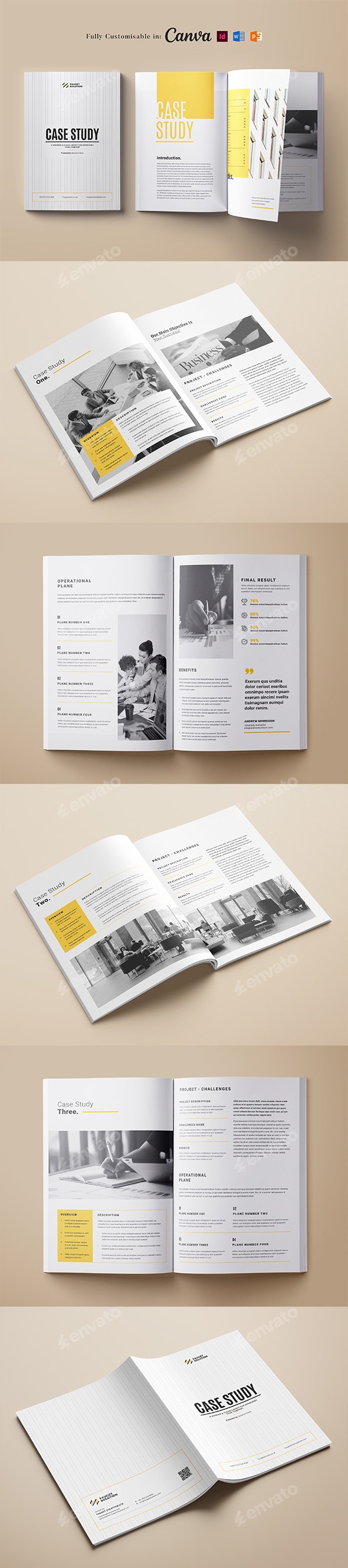 Case Study Template | Canva, MS Word, InDesign, PowerPoint, Print Templates