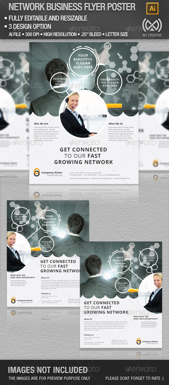 Network Business Flyer Poster, Print Templates | GraphicRiver