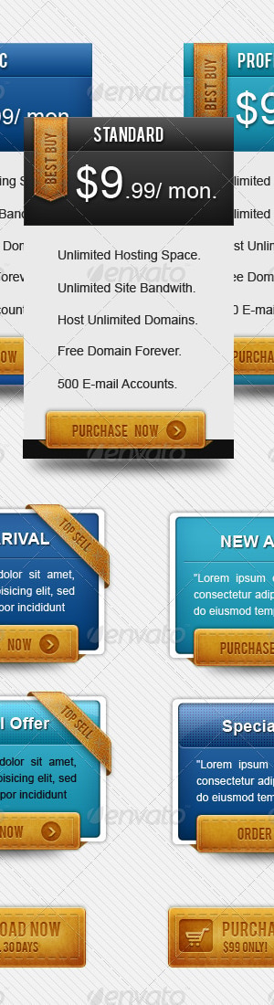 Modern Pricing Box, Web Elements | GraphicRiver