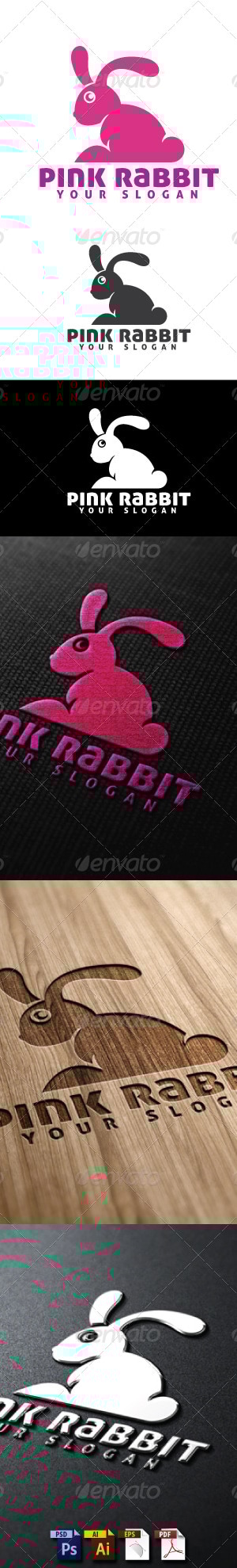 Pink Rabbit Logo Template, Logo Templates | GraphicRiver