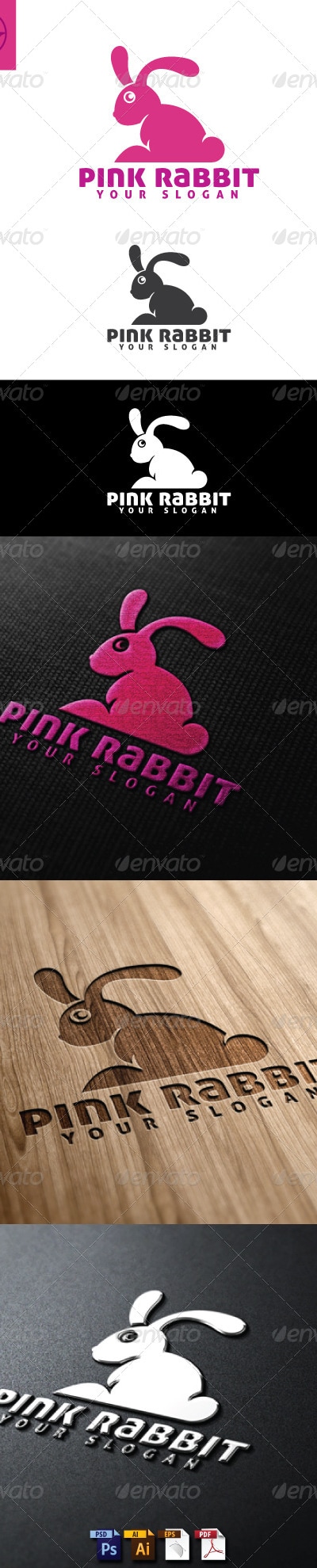 Pink Rabbit Logo Template, Logo Templates | GraphicRiver