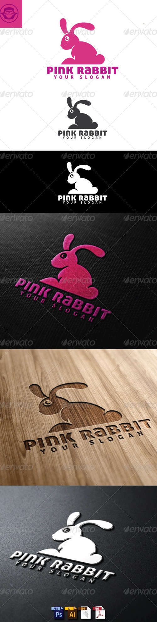 Pink Rabbit Logo Template, Logo Templates | GraphicRiver