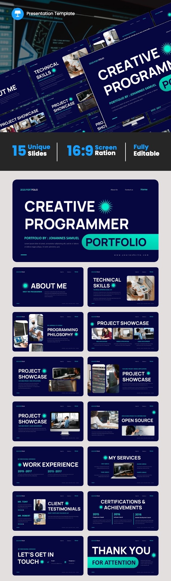 Creative Programmer Portfolio Keynote, Presentation Templates ...