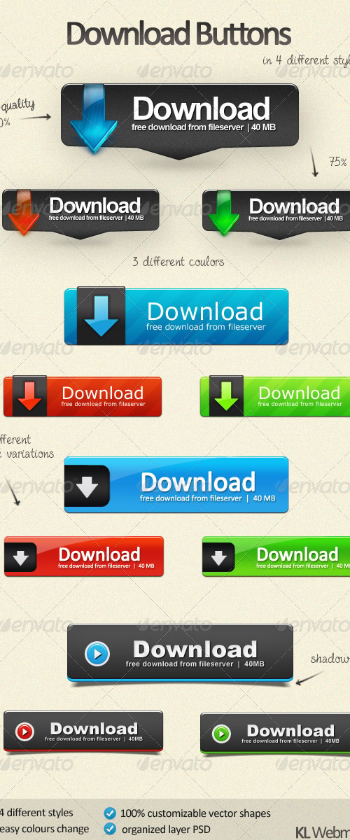 Download Buttons Pack, Web Elements | GraphicRiver