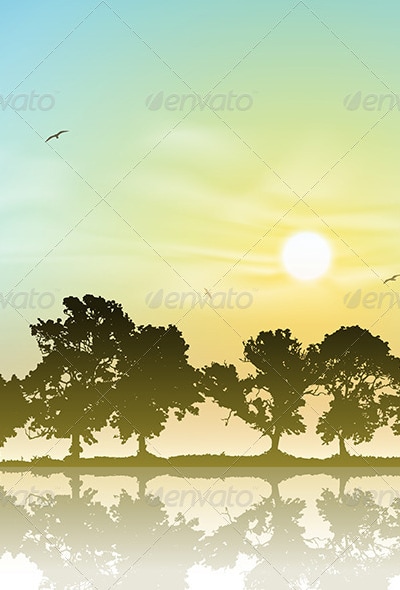 Line of Trees, Vectors | GraphicRiver