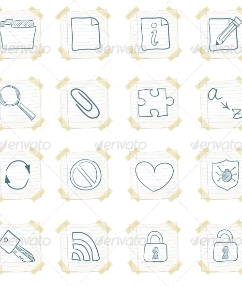 Sticker Icon Set, Vectors | GraphicRiver