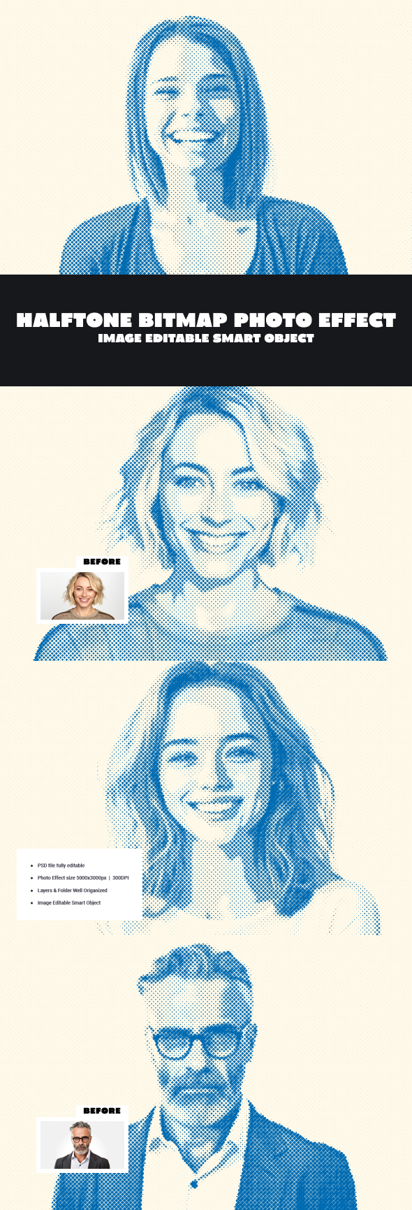 Halftone Bitmap Photo Effect, Add-ons | GraphicRiver