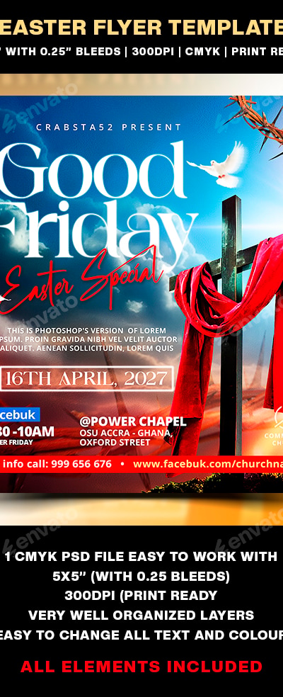 Easter Flyer Template, Print Templates | GraphicRiver