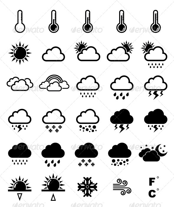 Weather Icon, Icons | GraphicRiver