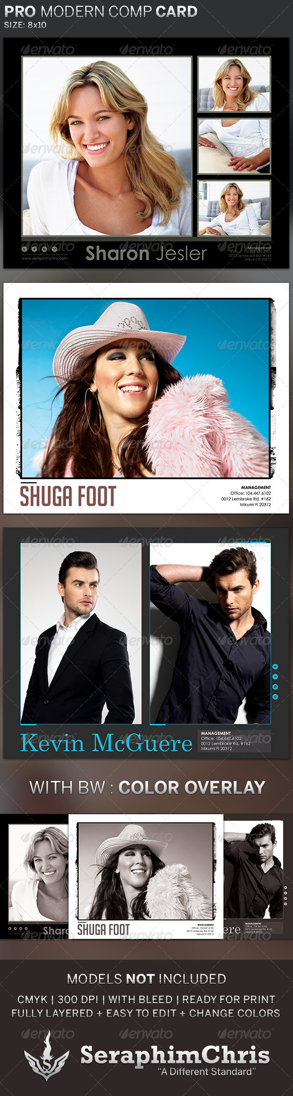 Professional Horizontal Comp Card Templates, Print Templates | GraphicRiver